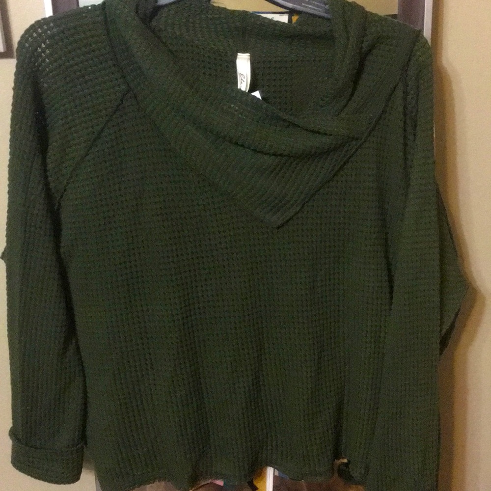 Long sleeve waffle top